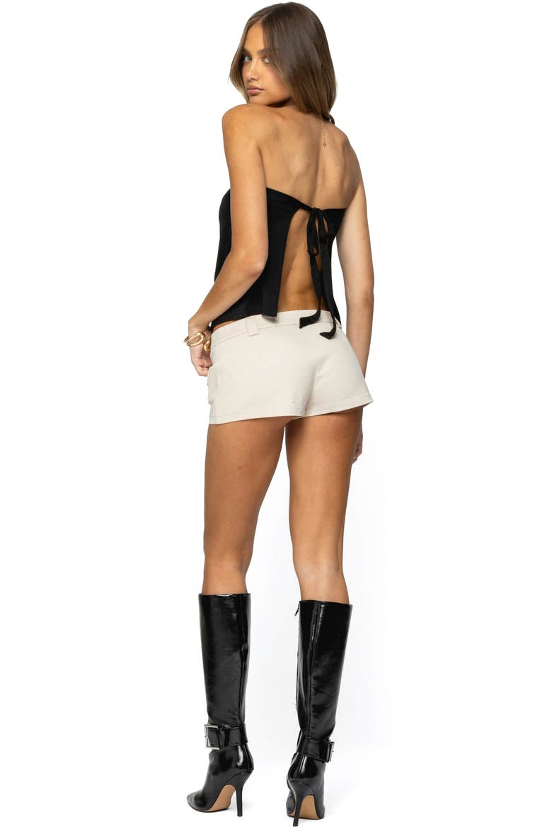 Vera Keyhole Open Back Strapless Top, Alternate, color, BLACK