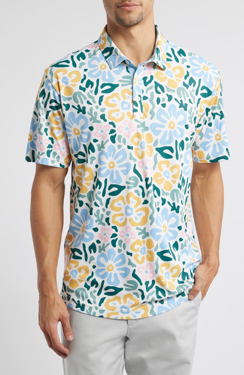 Swannies Larue Floral Print Golf Polo, Main, color, 