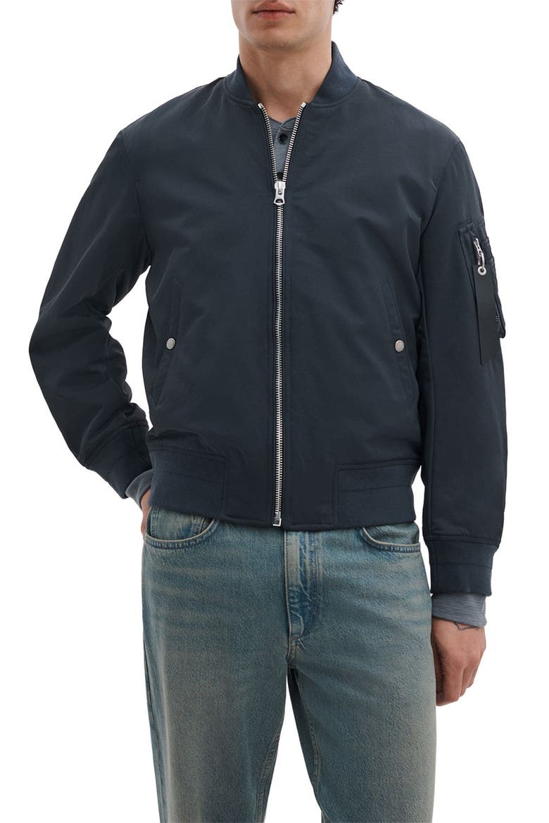 Manston Nylon Bomber Jacket, Main, color, NAVY