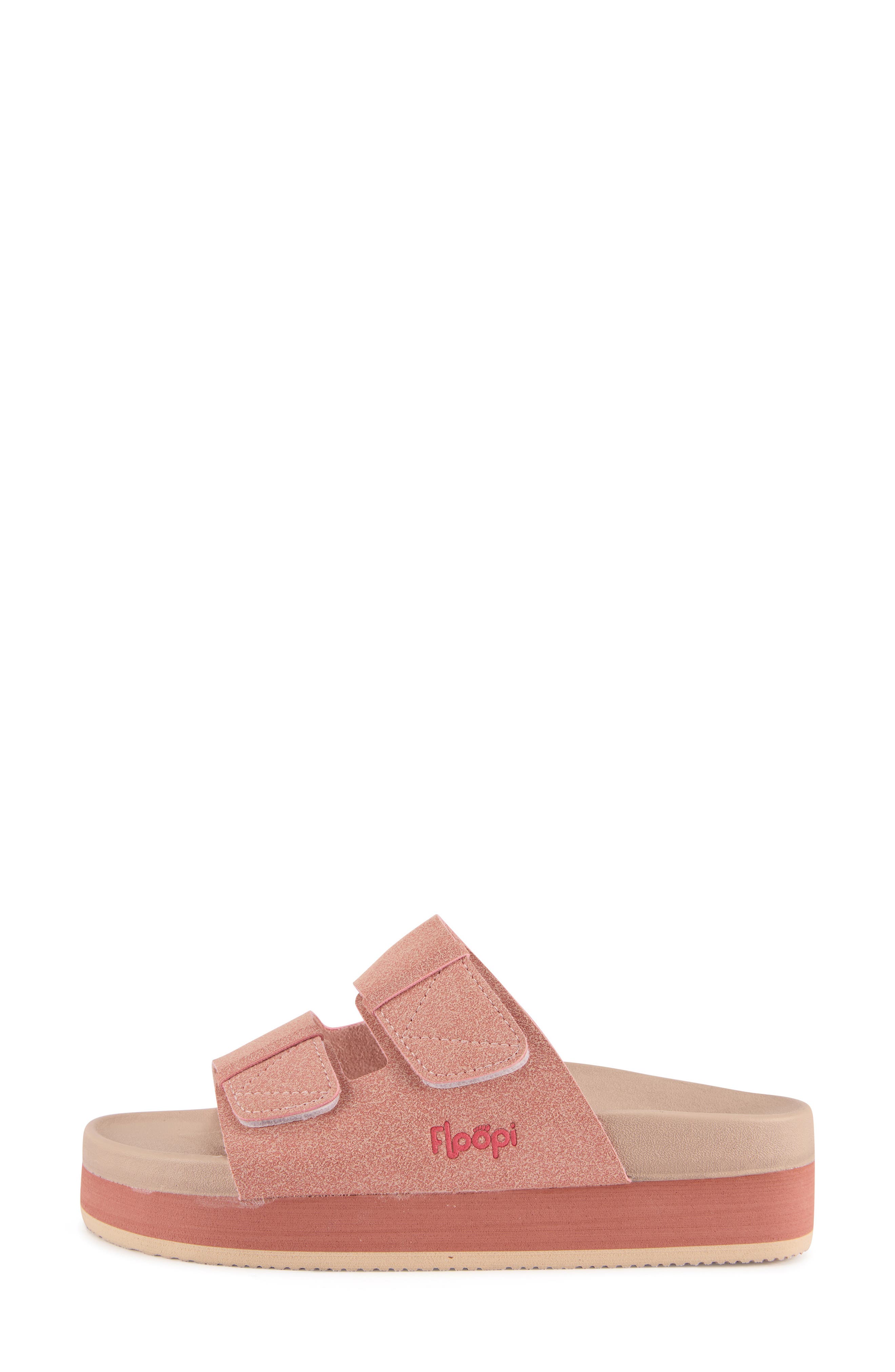 FLOOPI Double Strap Platform Slide Sandal, Alternate, color, Pink