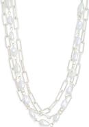 NORDSTROM RACK Multilayered Faux Pearl Chain Necklace