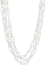 NORDSTROM RACK Multilayered Faux Pearl Chain Necklace
