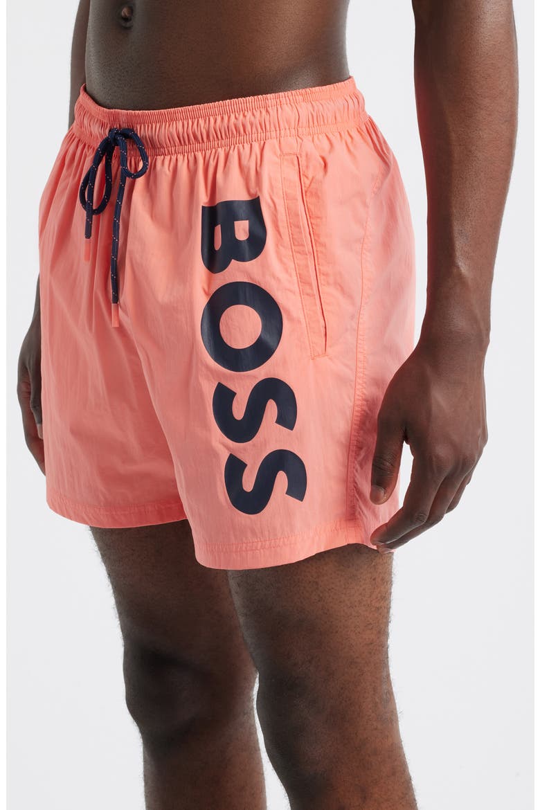 Octopus Swim Trunks, Alternate, color, BRIGHT CORAL PINK