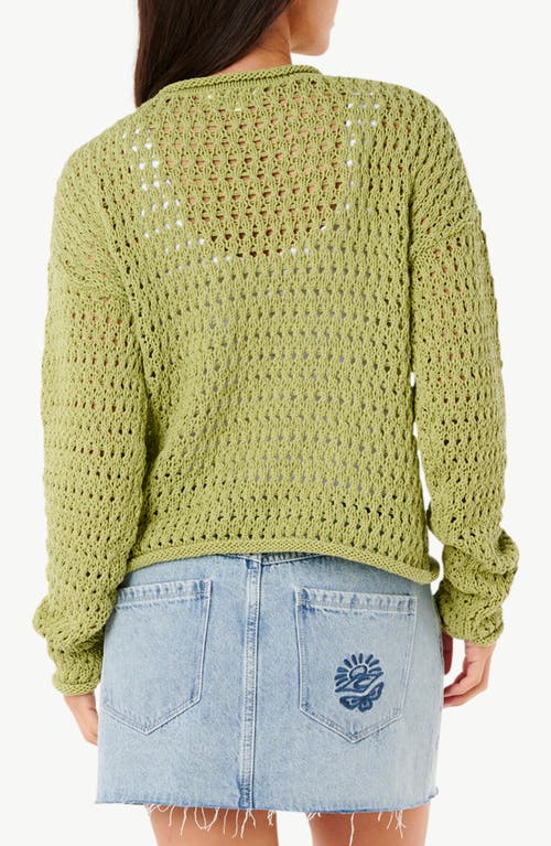 Rip Curl Cala Nights Pointelle Sweater In Sage