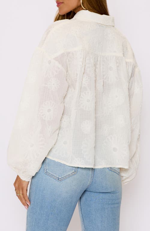 Vici Collection Marley Floral Jacquard Long Sleeve Button-up Shirt In Neutral