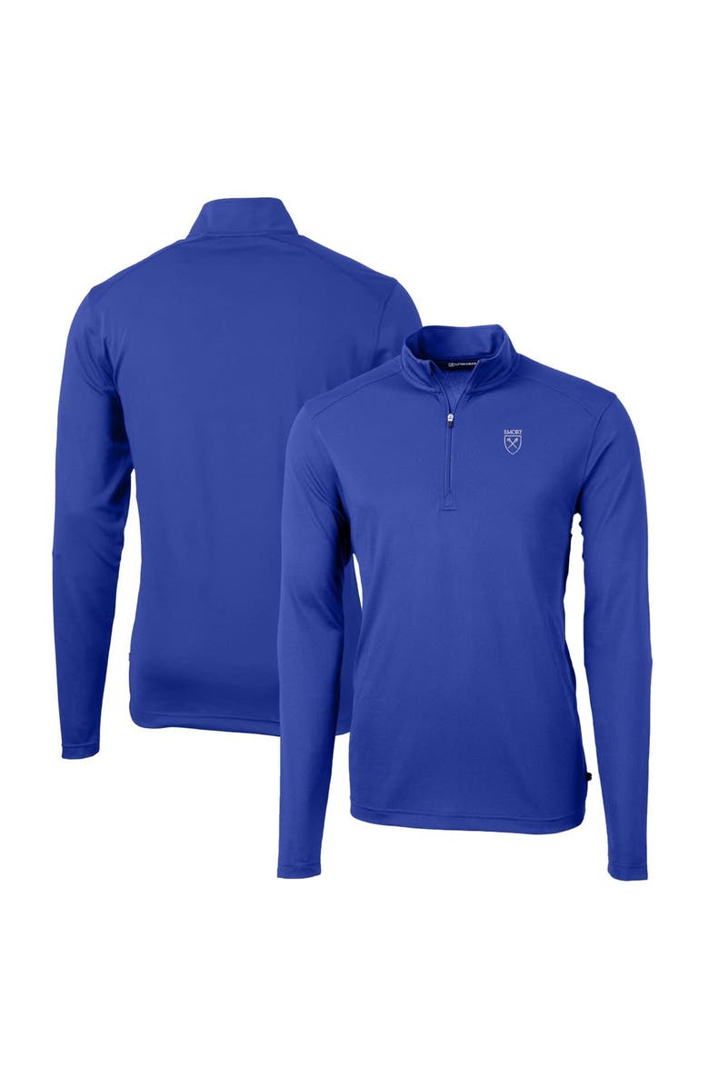 Cutter & Buck Men's Cutter & Buck Royal Emory Eagles Big & Tall Virtue Eco Pique Recycled Quarter-Zip Pullover Top, Main, color, 