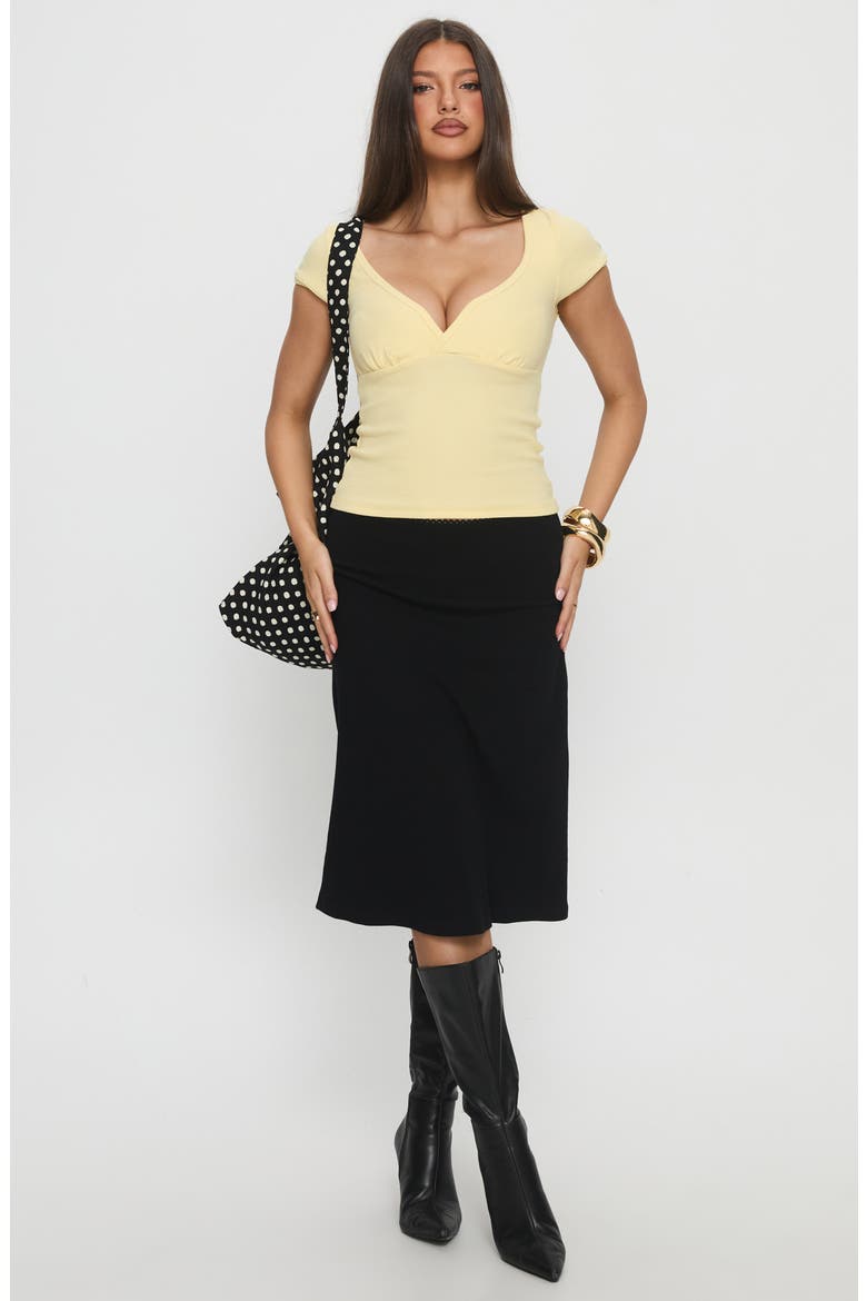 Baseline Surplice V-Neck Cap Sleeve T-Shirt, Alternate, color, YELLOW
