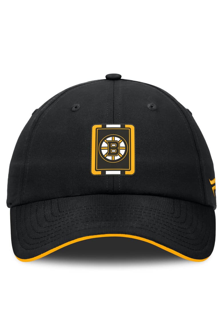 Men's Fanatics Black/Gold Boston Bruins Authentic Pro Ripstop Adjustable Hat, Alternate, color, Black