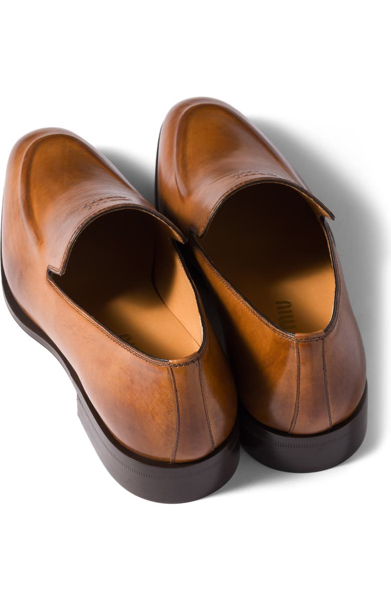 Miu Miu Runway Waxed Loafer, Alternate, color, Cognac