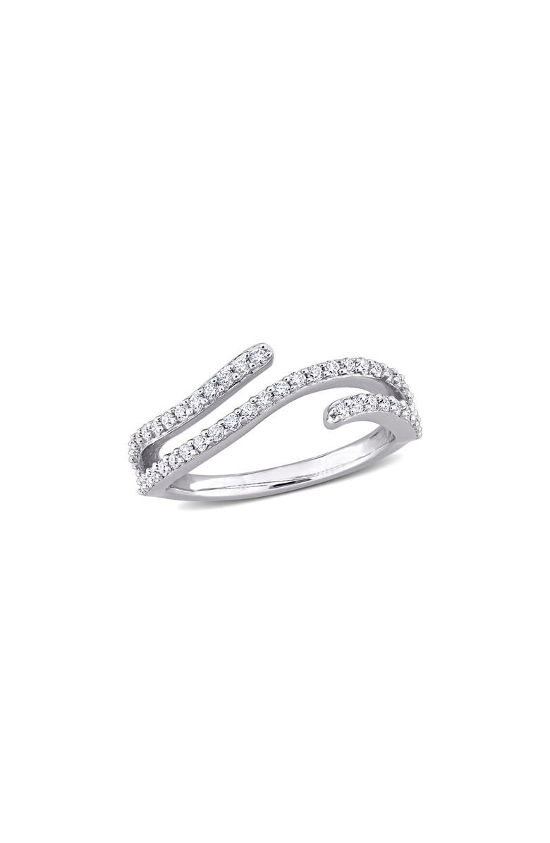 DELMAR Lab-Created Moissanite Abstract Band Ring, Main, color, White