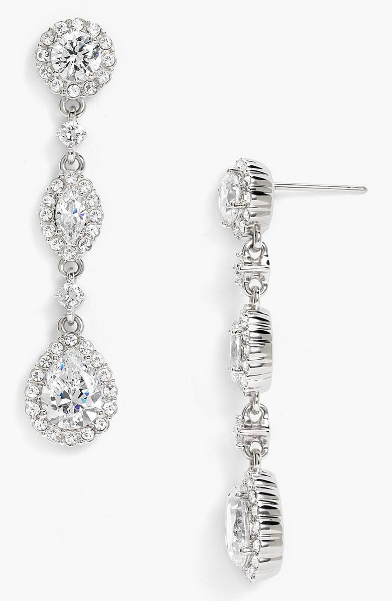 Nadri Framed Cubic Zirconia & Crystal Drop Earrings, Main, color,