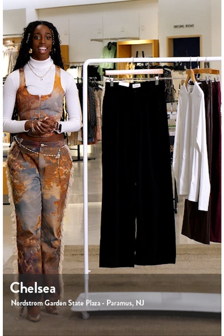 Hepburn High Waist Wide Leg Velvet Jeans video