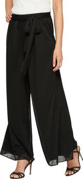 Alex Evenings Tie Waist Mesh Pants