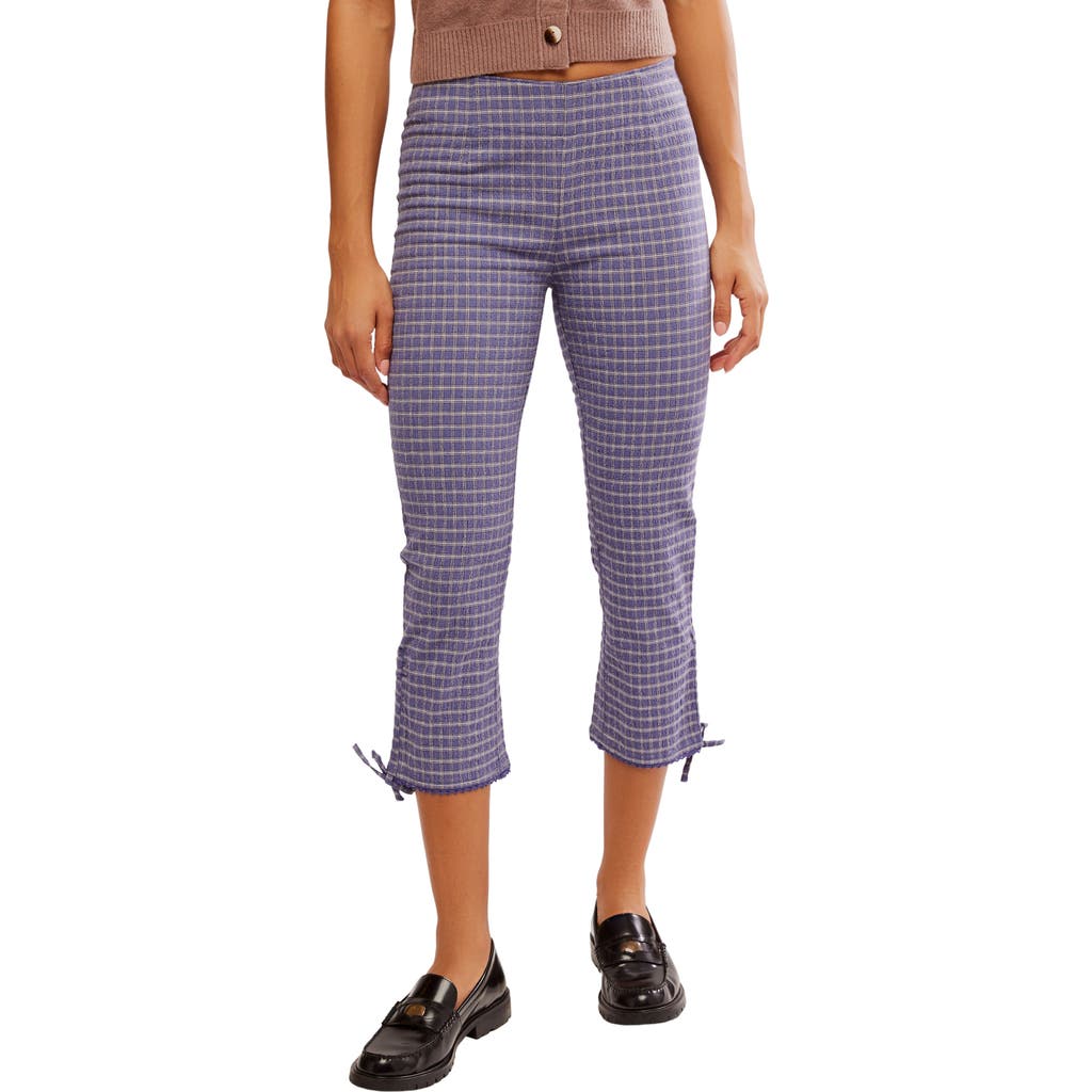 Shop Free People Feeling Flirty Slim Capri Pants In Navy Combo