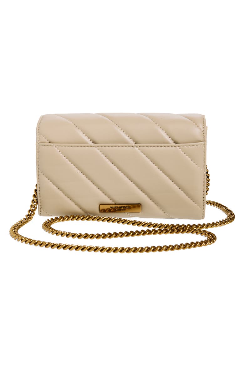 Soho Quilted Leather Wallet on a Chain, Alternate, color, TAUPE COMB