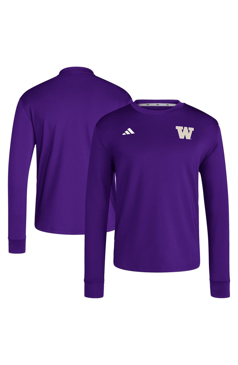 adidas Men's adidas Purple Washington Huskies Dugout Pullover Sweatshirt, Alternate, color, Purple