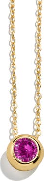 BaubleBar 18k Gold Plated Birthstone Pendant Necklace