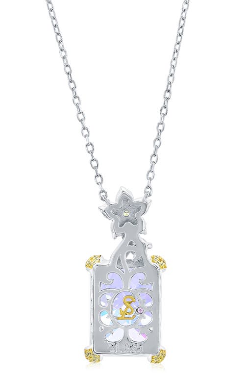 Suzy Levian Gala Firework Pendant Necklace In Purple