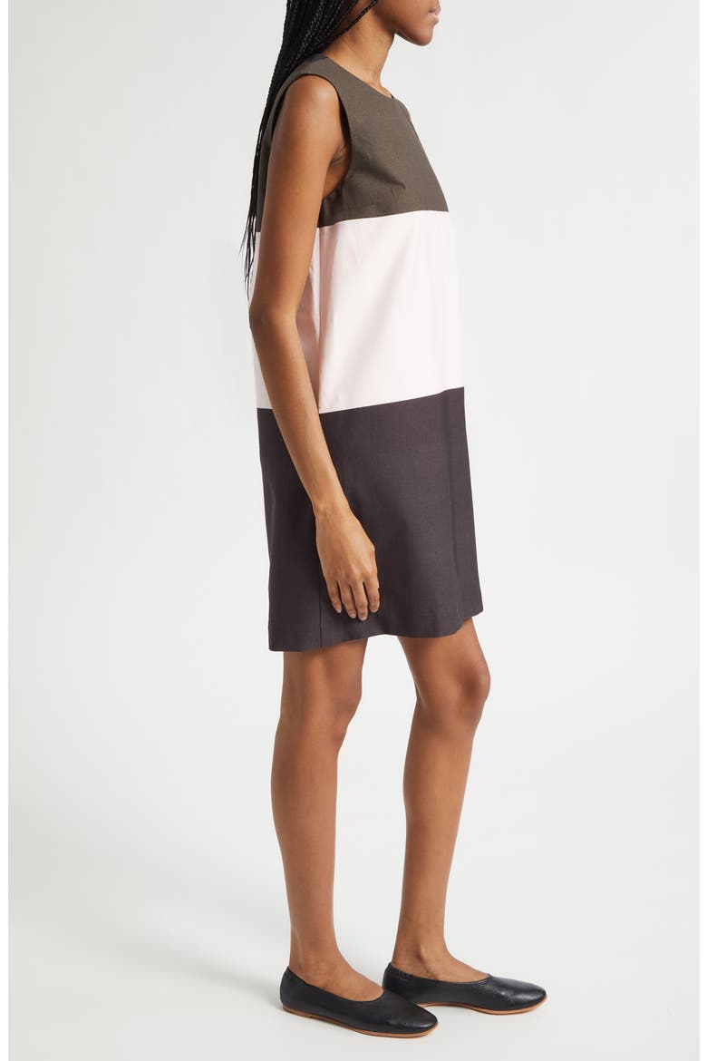 Malli Hennika Marimini Colorblock Cotton Shift Dress, Alternate, color, DARK BROWN LIGHT PINK BROWN