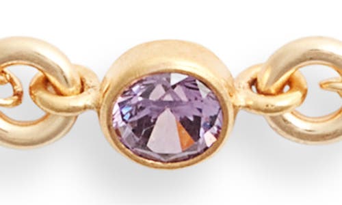 Set & Stones Cubic Zirconia Birthstone Pendant Bracelet In Gold