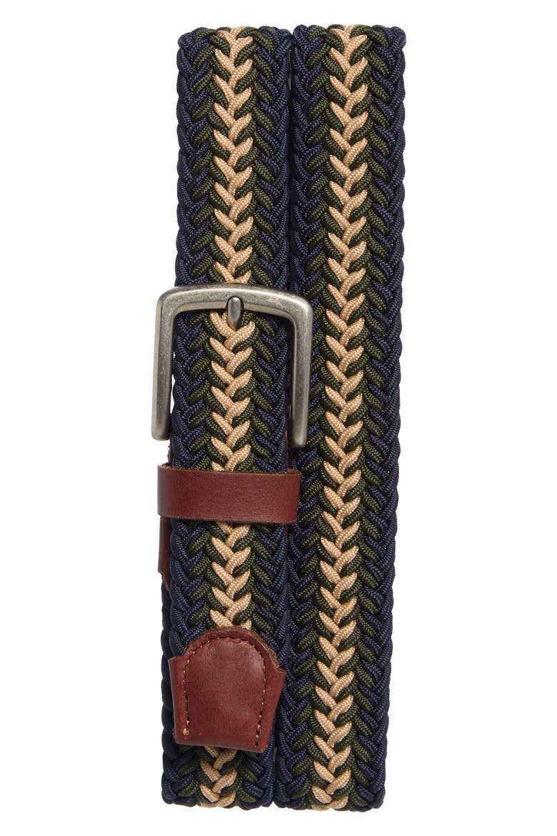 Herringbone Webbed Belt, Main, color, TAN