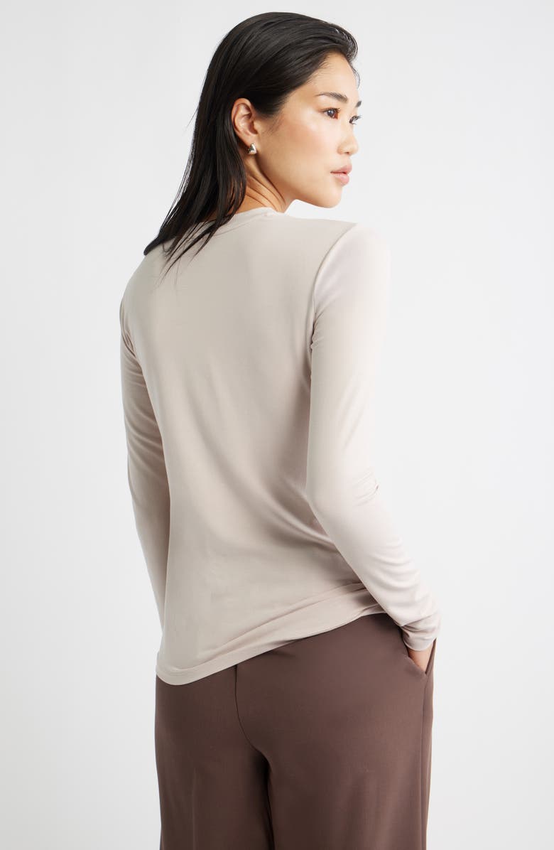 Nordstrom Long Sleeve Crewneck T-Shirt, Alternate, color, Tan Memoir