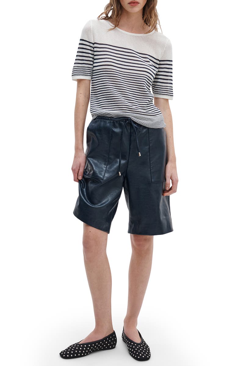 rag & bone Daisy Stripe Short Sleeve Cotton Blend Sweater, Alternate, color, White