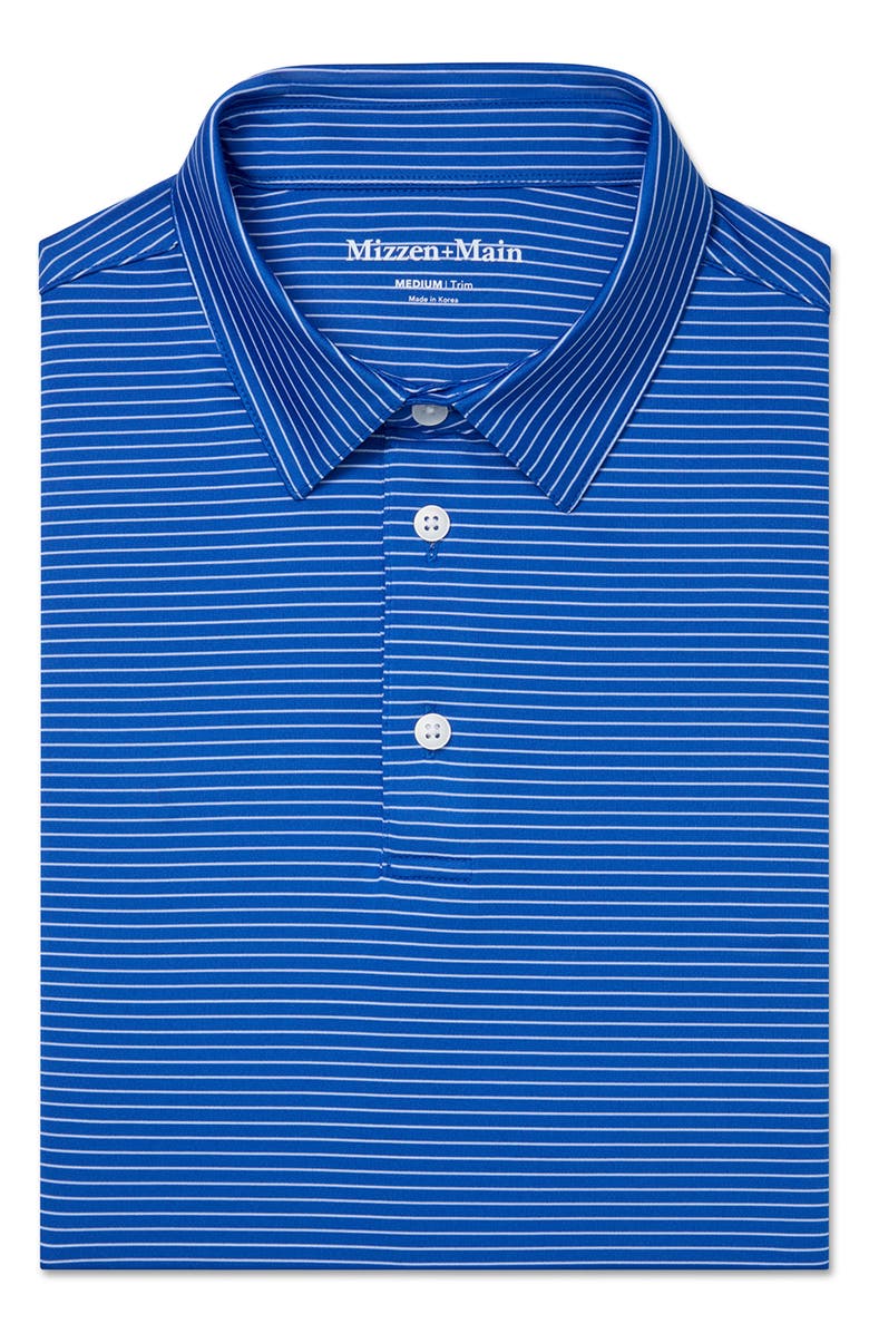 Mizzen+Main Versa Trim Fit Performance Golf Polo, Alternate, color, Blue Alternating Stripe