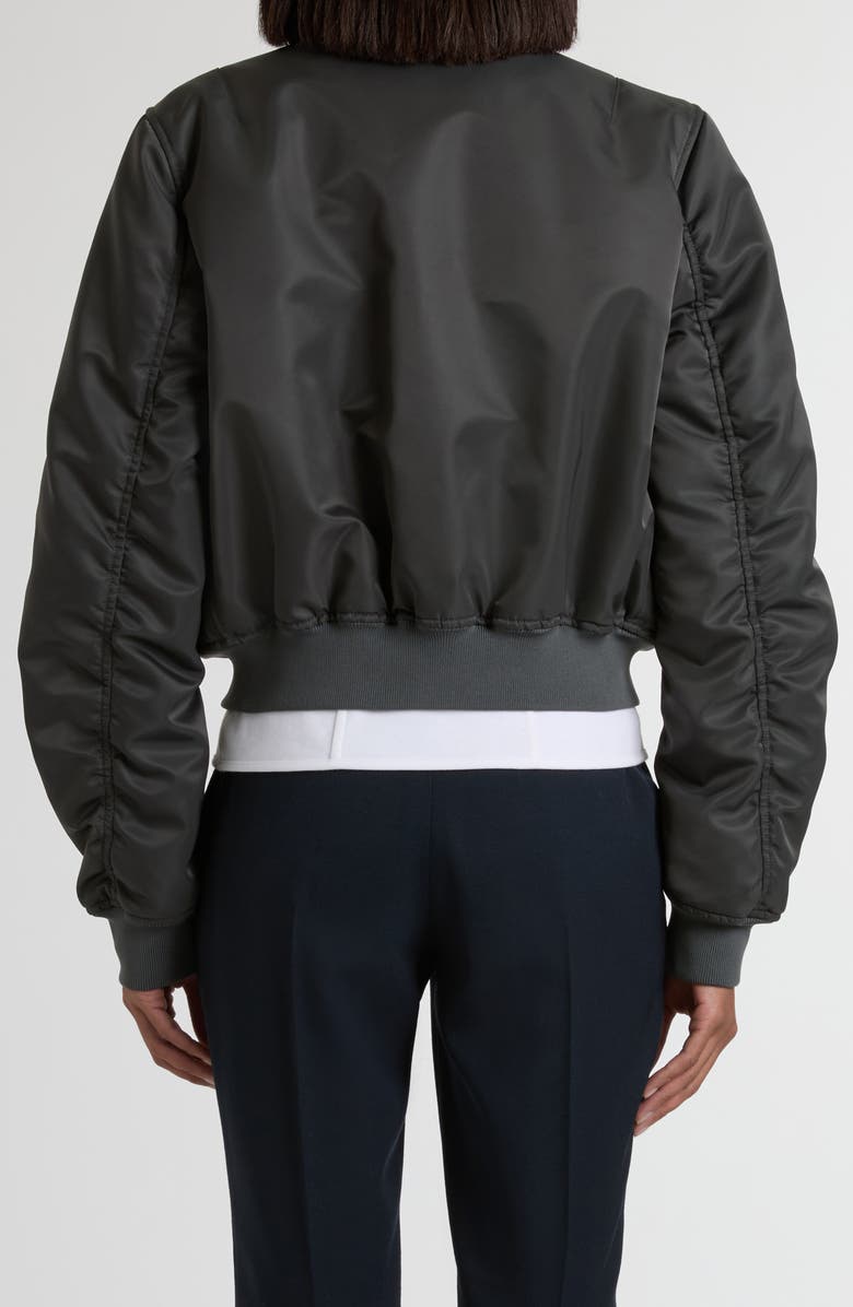 McQueen Zip Pocket Nylon Bomber Jacket, Alternate, color, Grey