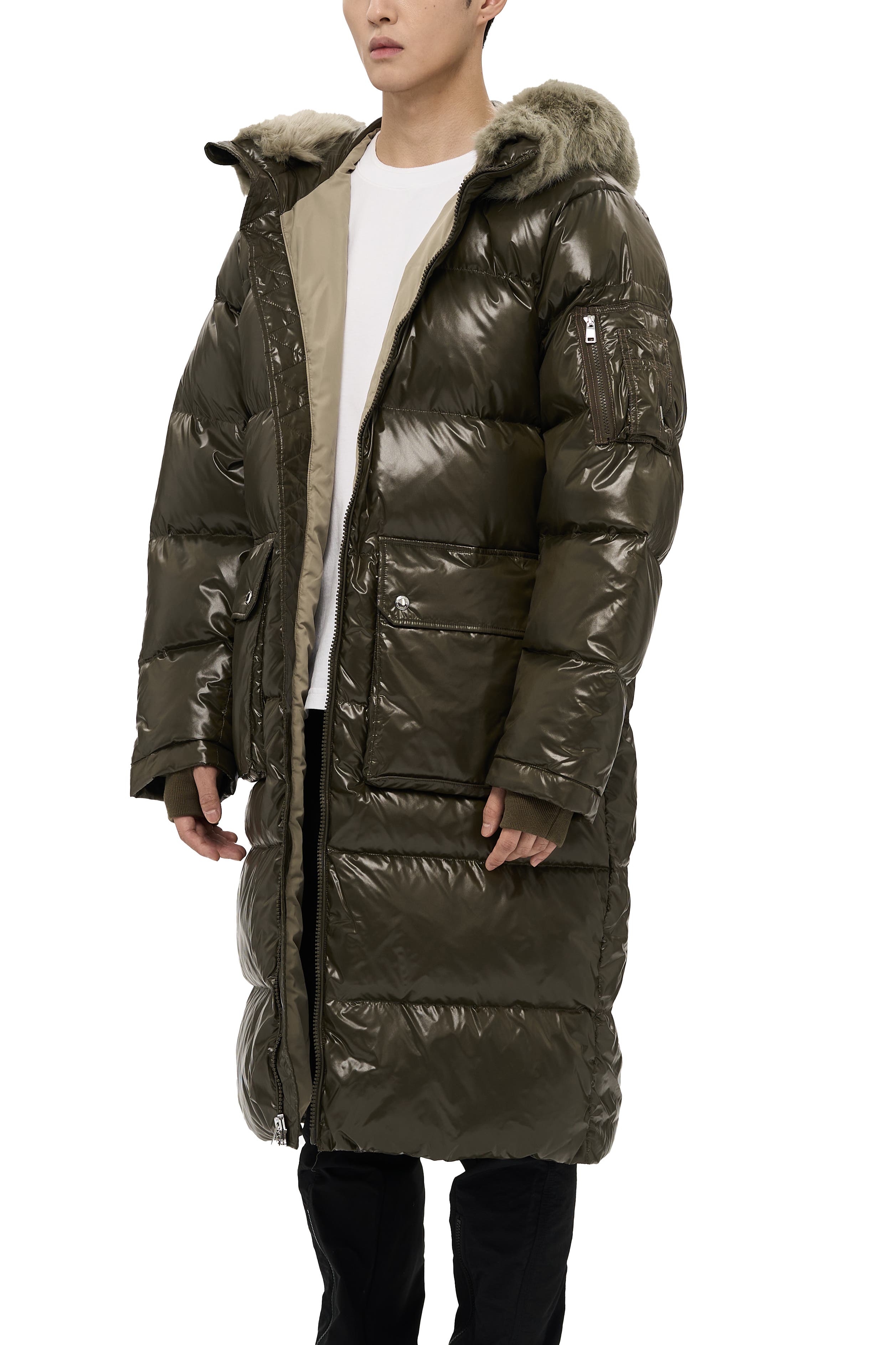 Audet Mens Long Hooded Down Parka - image 4