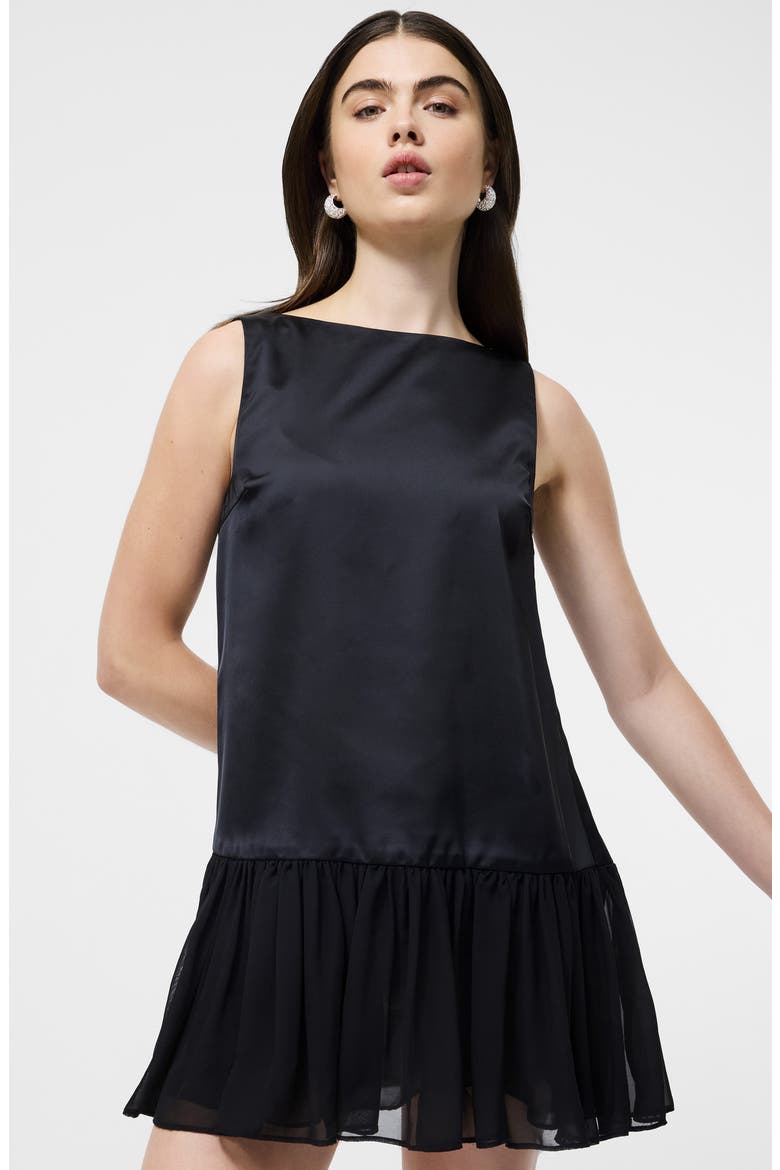 Marina Slinky Pleated Minidress, Alternate, color, 01-BLACK