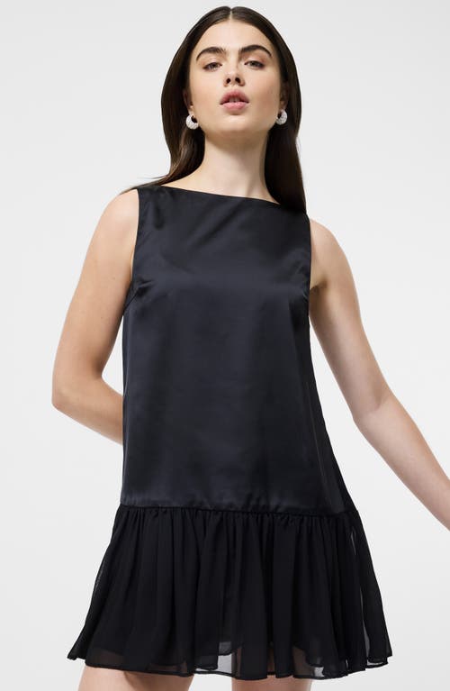 French Connection Marina Slinky Pleated Minidress In Black