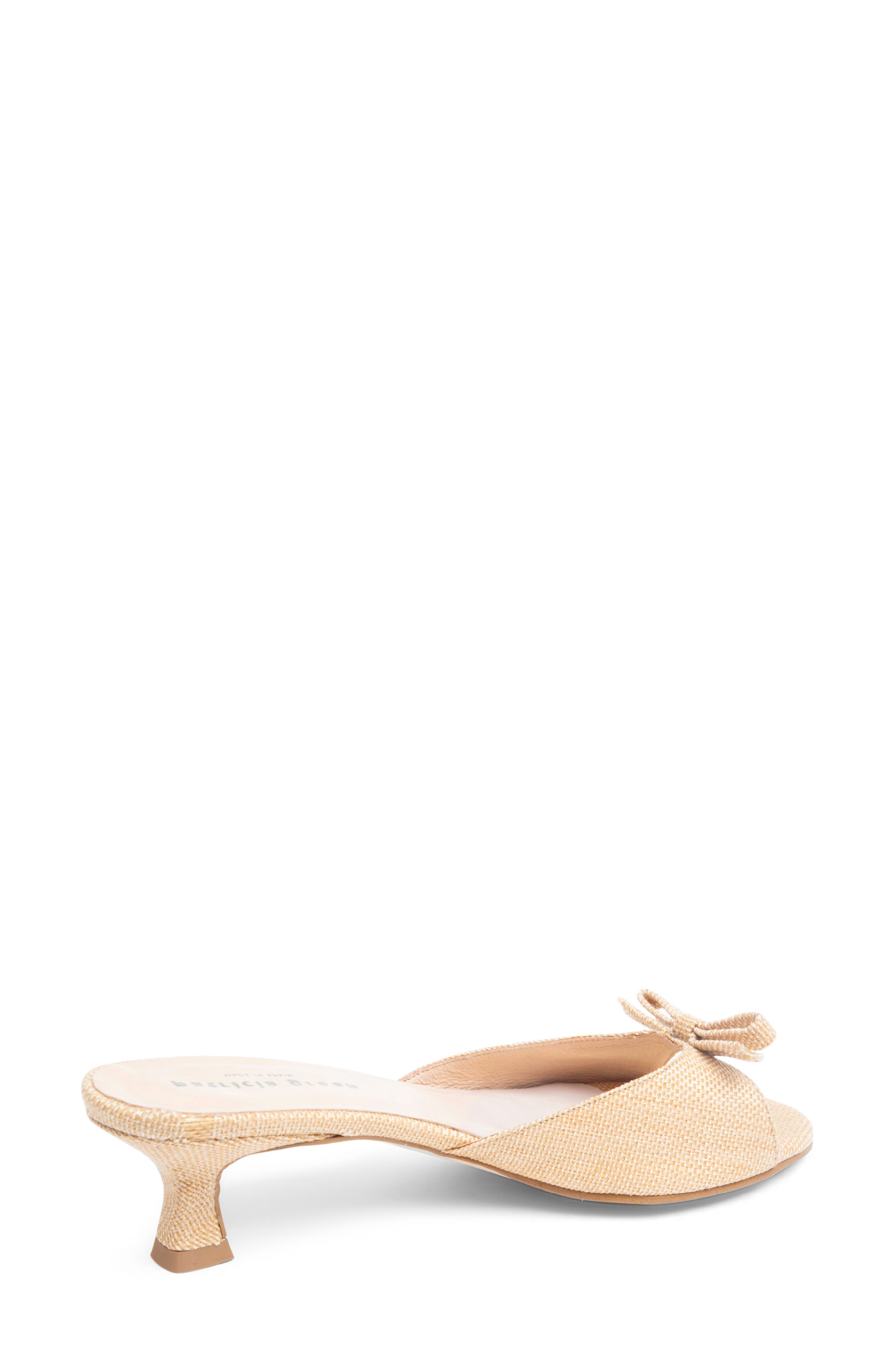patricia green Bettye Kitten Heel Slide Sandal, Alternate, color, Natural Raffia