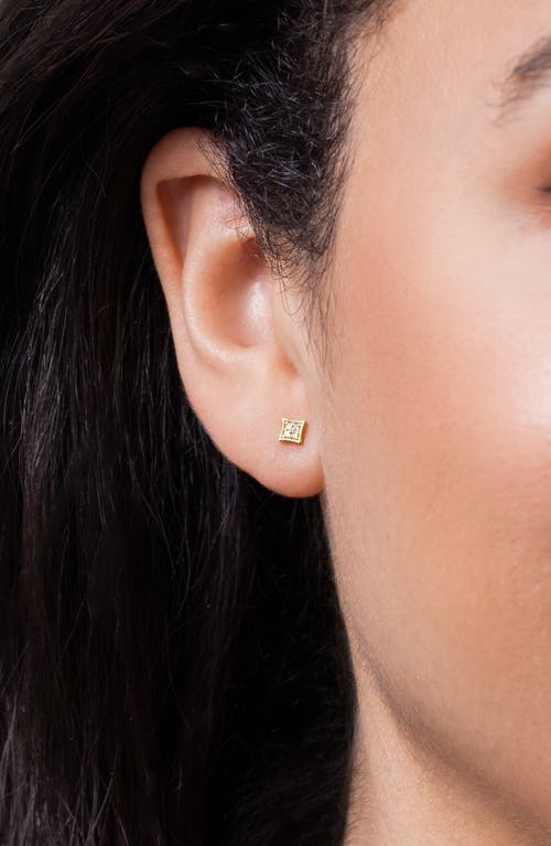 Bony Levy Florentine 18k Gold Diamond Square Stud Earrings In Gold