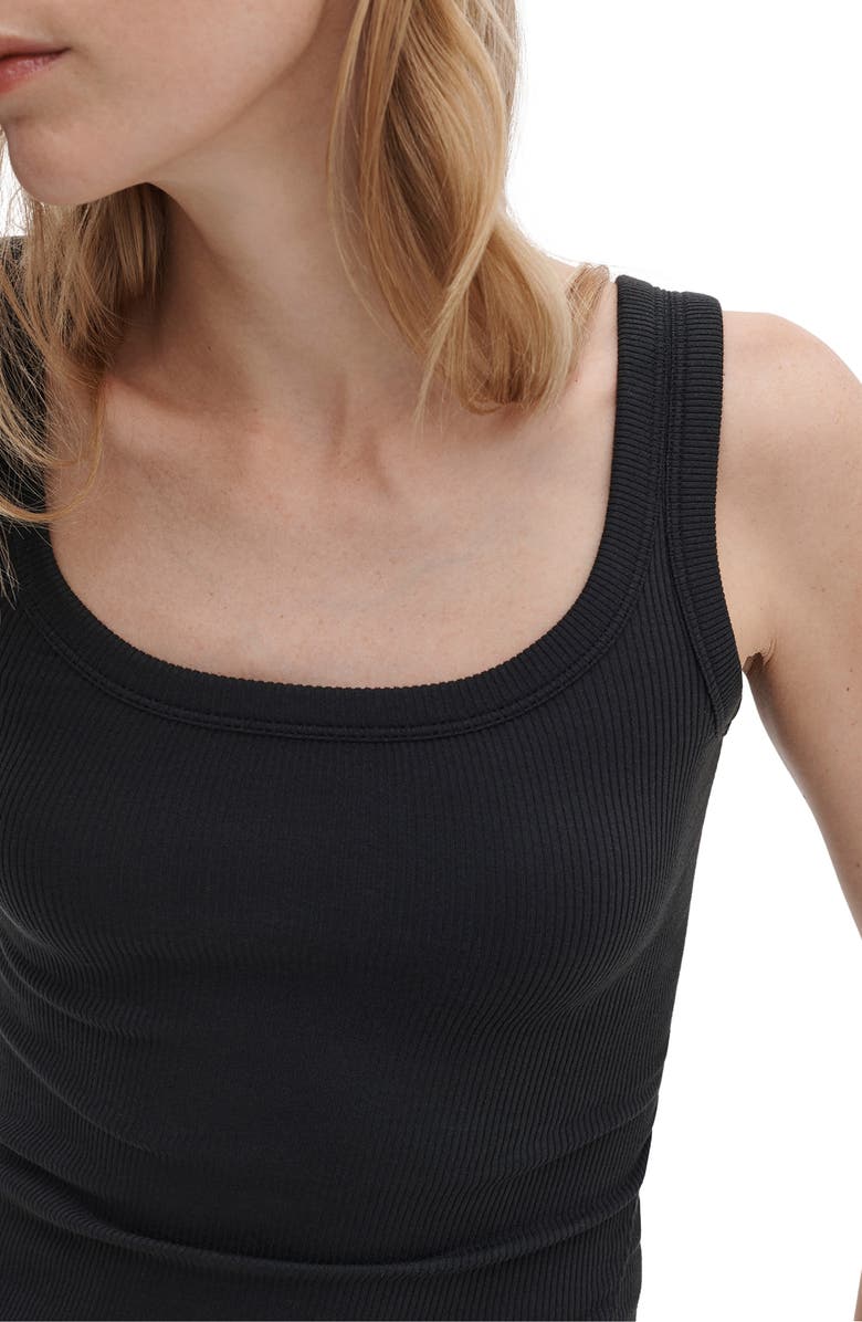 rag & bone The Essential Rib Cotton U-Neck Tank, Alternate, color, Black
