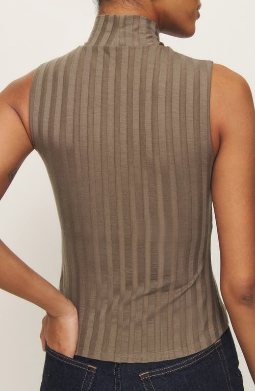 Reformation Maison Rib Sleeveless Top In Mushroom