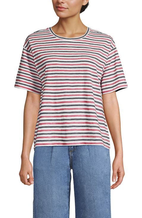 Short Sleeve Slub Jersey Cutwork T-Shirt