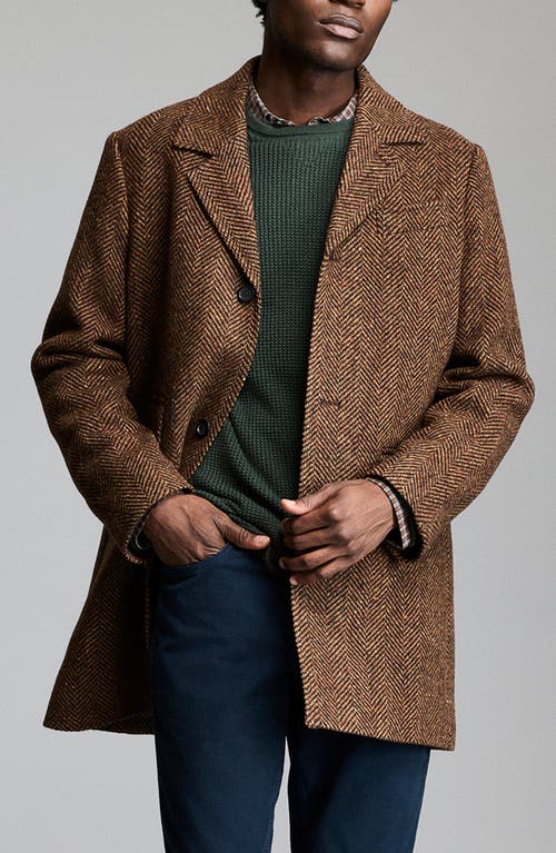 Billy Reid Astor Wool Herringbone Coat in Dark Brown Herringbone  product