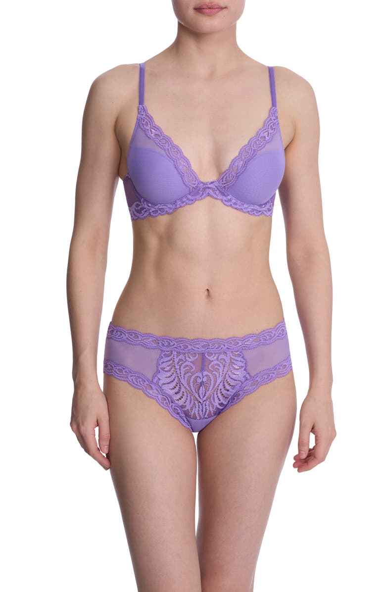 Natori Feathers Hipster Briefs, Alternate, color, Violet Blue