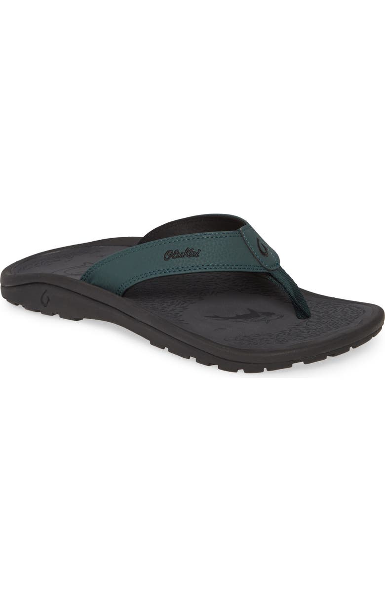 OluKai Ohana Flip Flop, Main, color, Deep Green/Dk Shadow