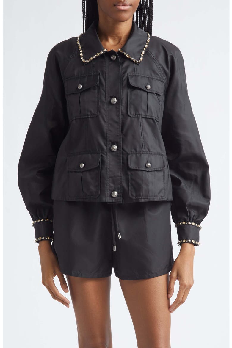 Adami Rhinestone Detail Jacket, Main, color, BLACK