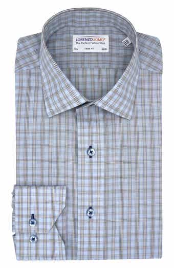 Lorenzo Uomo Trim Fit Long Sleeve Perfect Button Front Dress Shirt