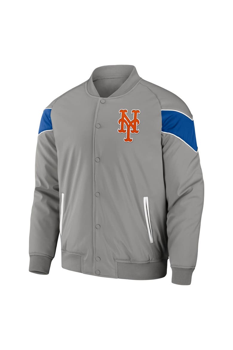 Men's Darius Rucker Collection by Fanatics Gray New York Mets Baseball Raglan Full-Snap Jacket, Alternate, color, Gray