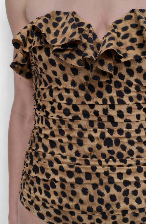 Dkny Ruffled Bandeau One-piece Swimsuit In Multi