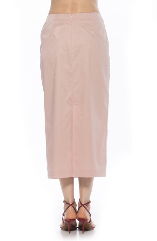 Alexia Admor Ginni Stretch Cotton Midi Skirt In Pink