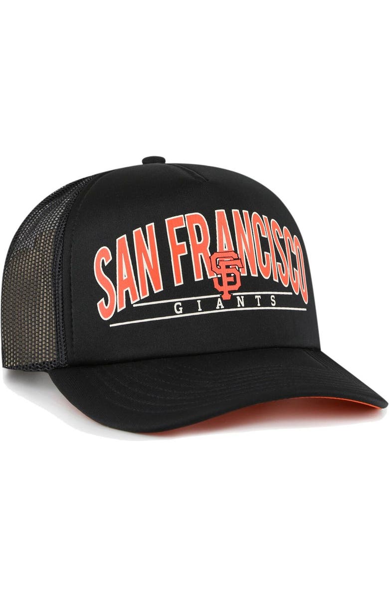 '47 Men's '47 Black San Francisco Giants Backhaul Foam Trucker Snapback Hat, Alternate, color, Black