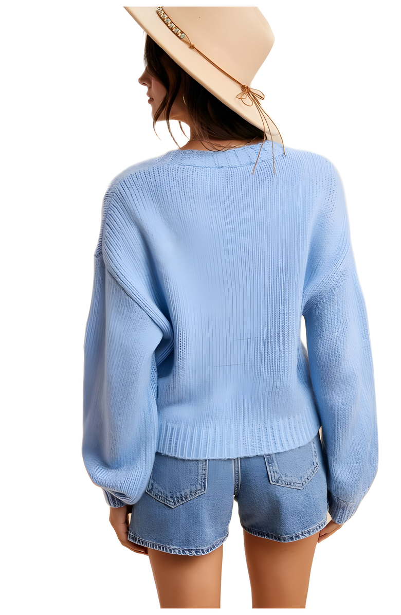 Knit and Lounge Button-Up Flower Embellished Cardigan, Alternate, color, 