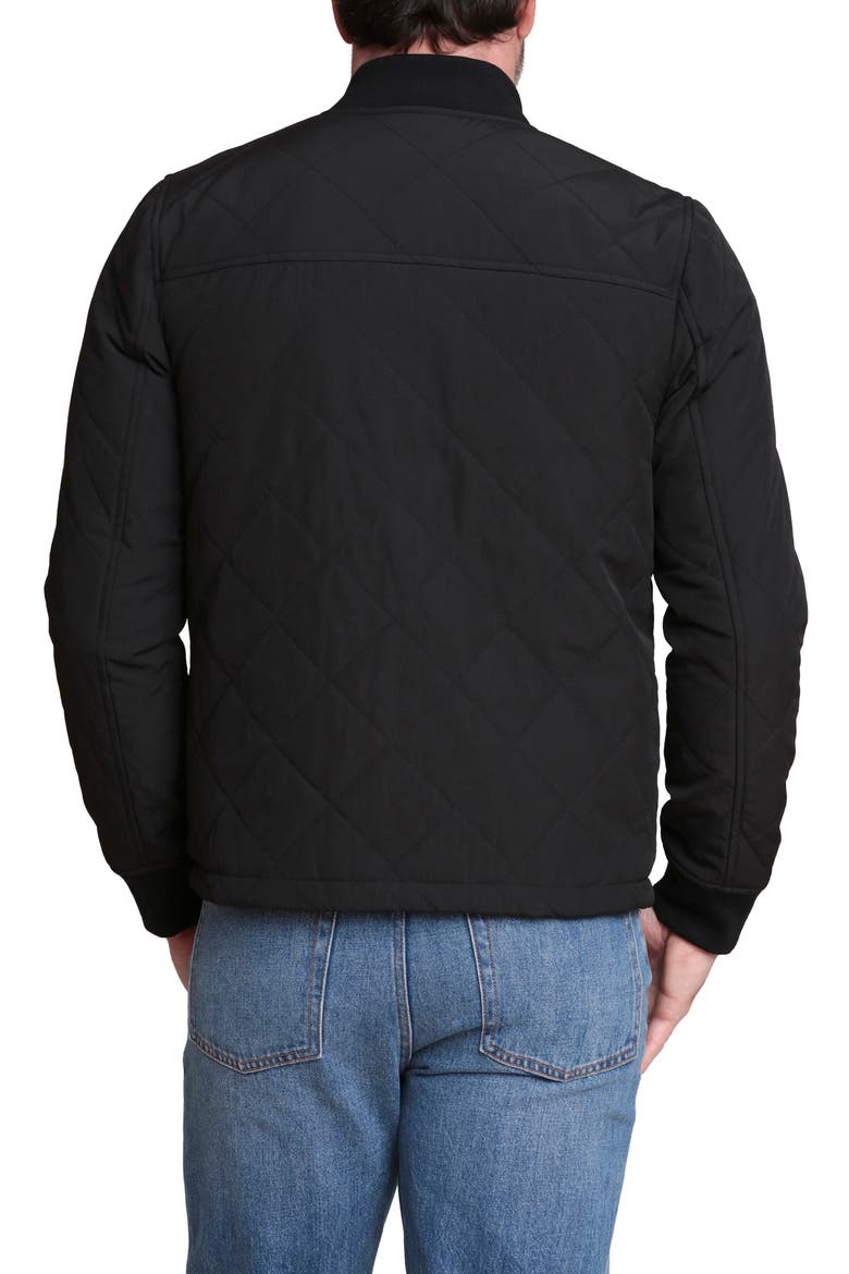 Quilted Bomber Jacket, Alternate, color, BLACK