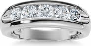 Bliss Diamond 3/4Ct Men's Diamond 5-Stone Wedding Ring Channel Set 10k Gold Lab Grown