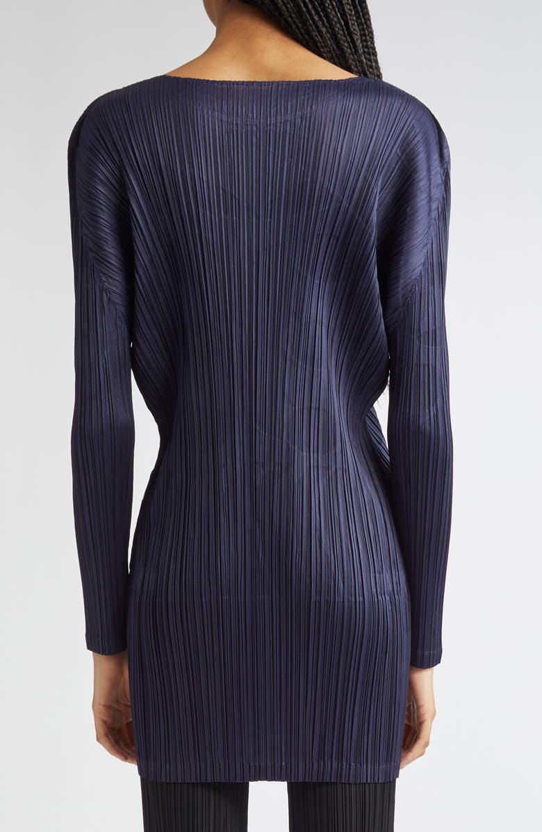 Pleats Please Issey Miyake Tune Pleated Longline Top, Alternate, color, Navy